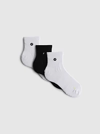 3pk Microfiber Quarter Crew Active Socks