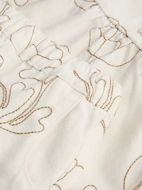 1.5-8yrs | Embroidered Sleeveless Denim Blouse and Shorts Set