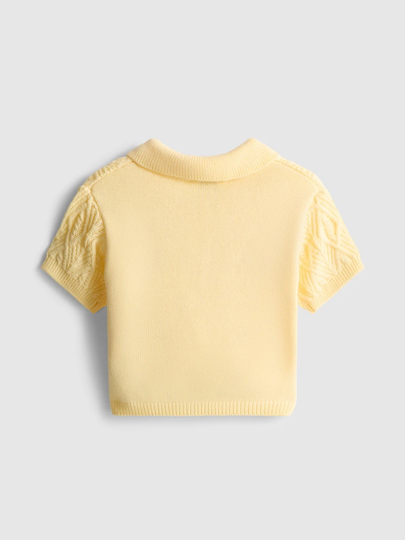 1.5-8yrs | Floral Embroidered Collared Cardigan