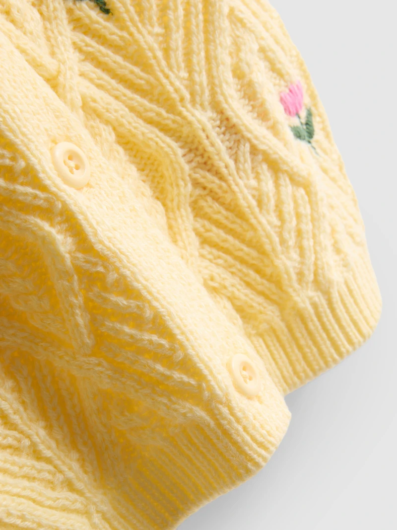 1.5-8yrs | Floral Embroidered Collared Cardigan