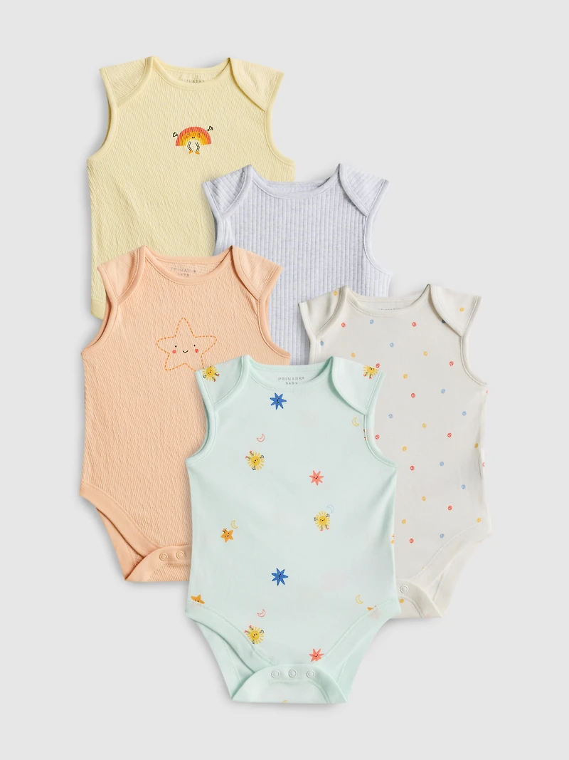 0-36mths | 5pk Sleeveless Onesies