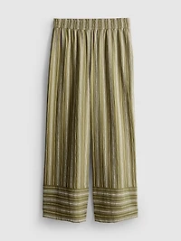 Textured Stripe Wide Leg Pants