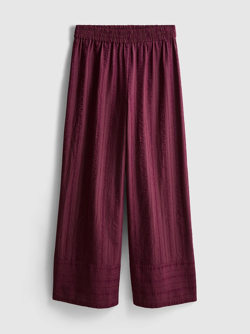 Textured Stripe Wide Leg Pants