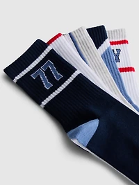 5pk Cotton Rich Varsity Graphic Ankle Socks