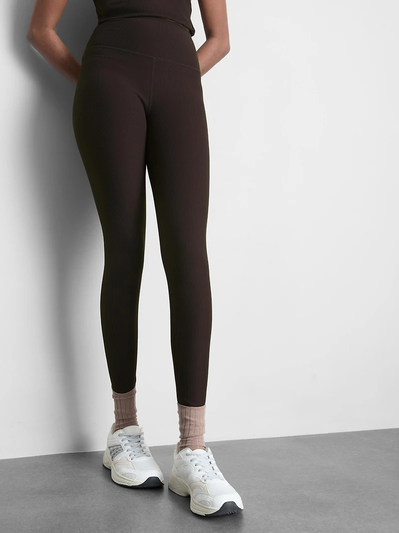 High Waisted Ribbed Active Leggings