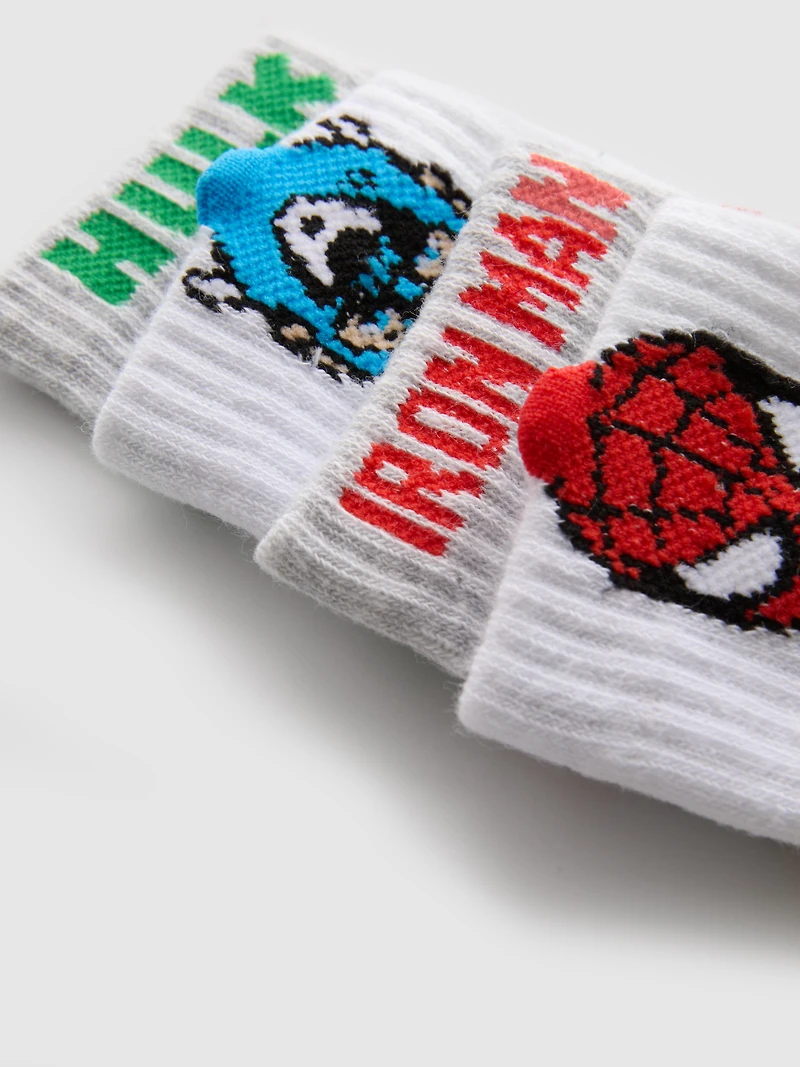 4pk MARVEL Character Quarter Socks