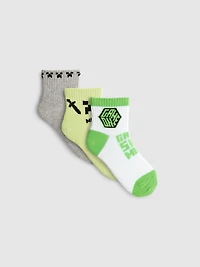 3pk Minecraft Quarter Socks