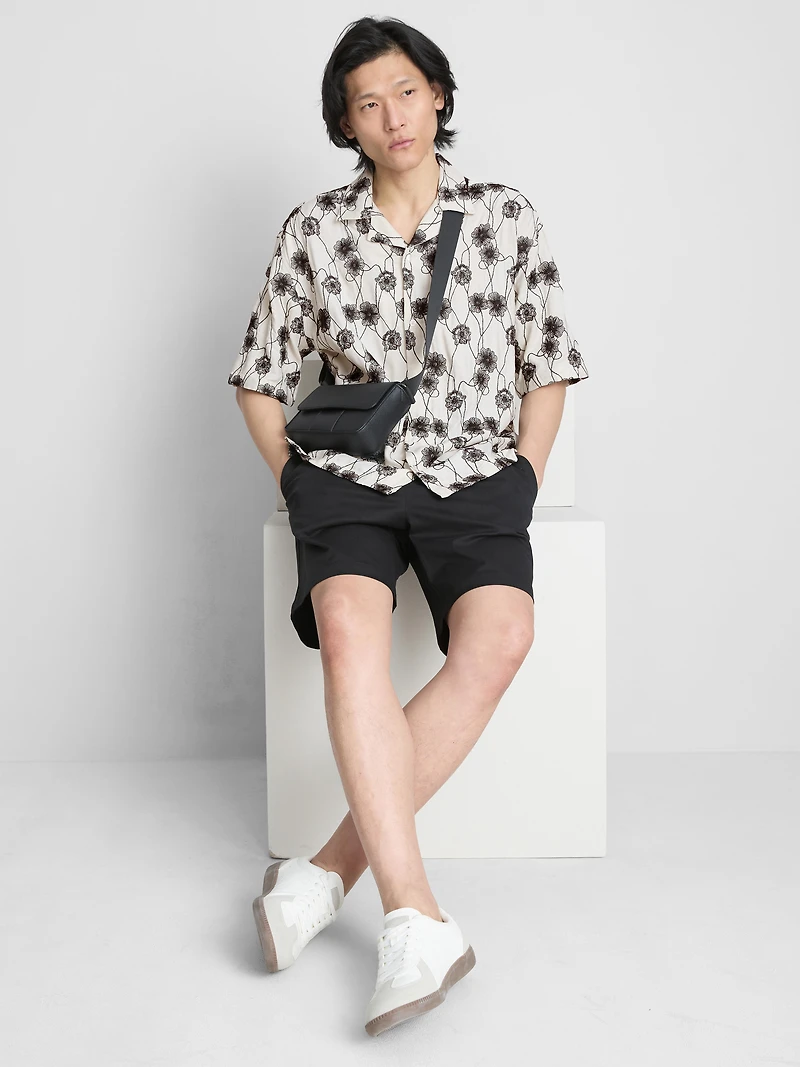 The Edit Short-Sleeved Embroidered Shirt