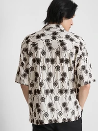 The Edit Short-Sleeved Embroidered Shirt