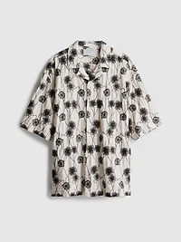 The Edit Short-Sleeved Embroidered Shirt