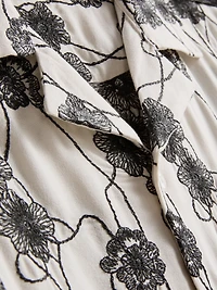 The Edit Short-Sleeved Embroidered Shirt