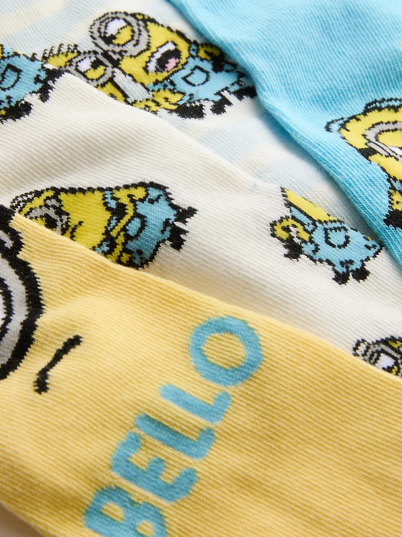 4pk Despicable Me Minions Ankle Socks