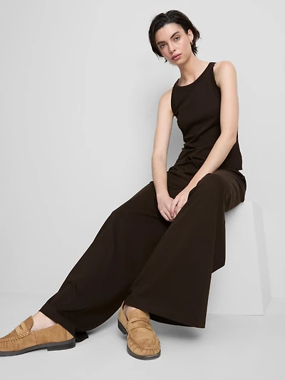 Cotton Casual Wide-Leg Joggers