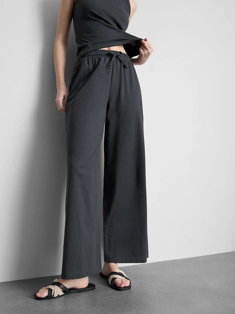 Cotton Casual Wide-Leg Joggers