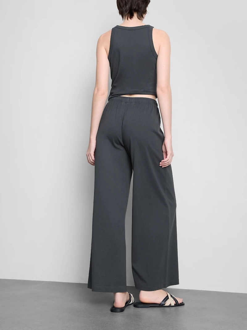 Cotton Casual Wide-Leg Joggers