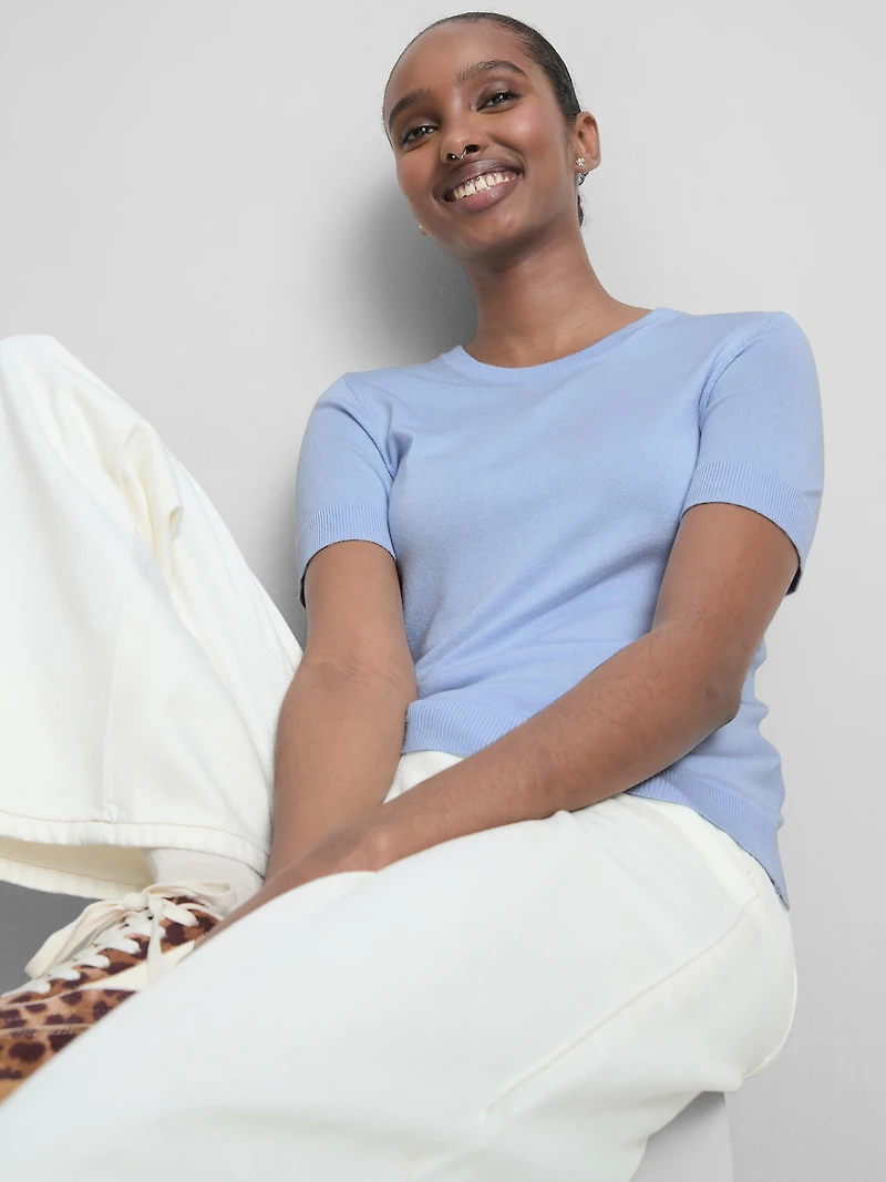 Compact Knit Short-Sleeve Tee