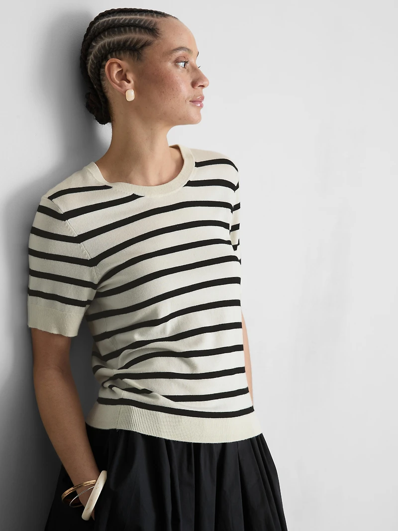 Compact Knit Short-Sleeve Tee