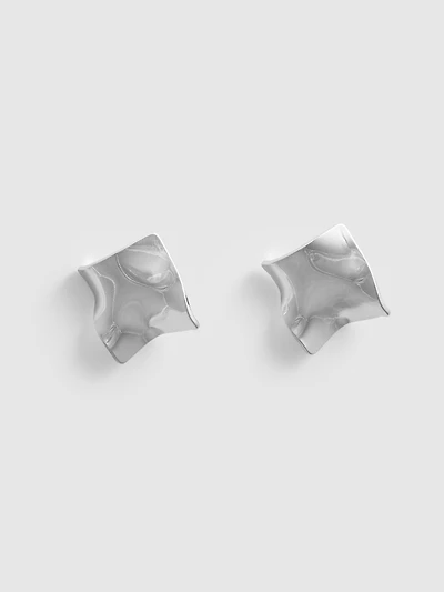 Molten Metal Square Stud Earrings