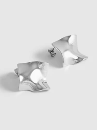 Molten Metal Square Stud Earrings