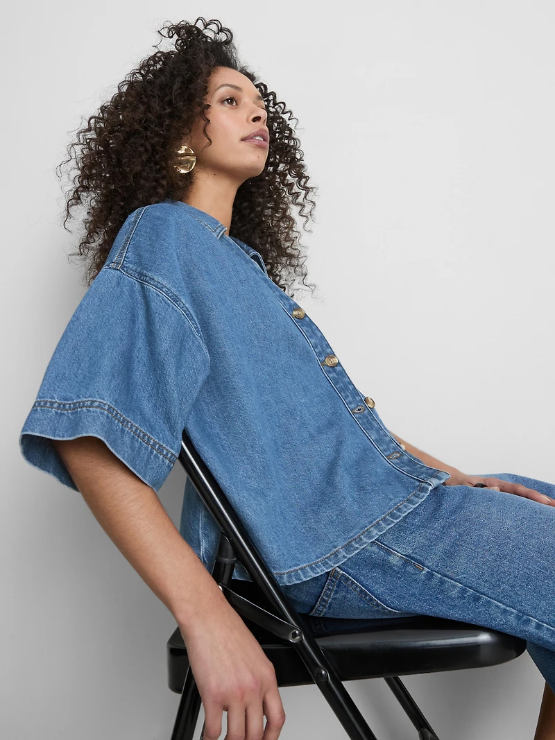 Denim Short Sleeve Shirt