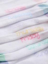 7pk Cotton Rich Days of the Week Sneaker Socks