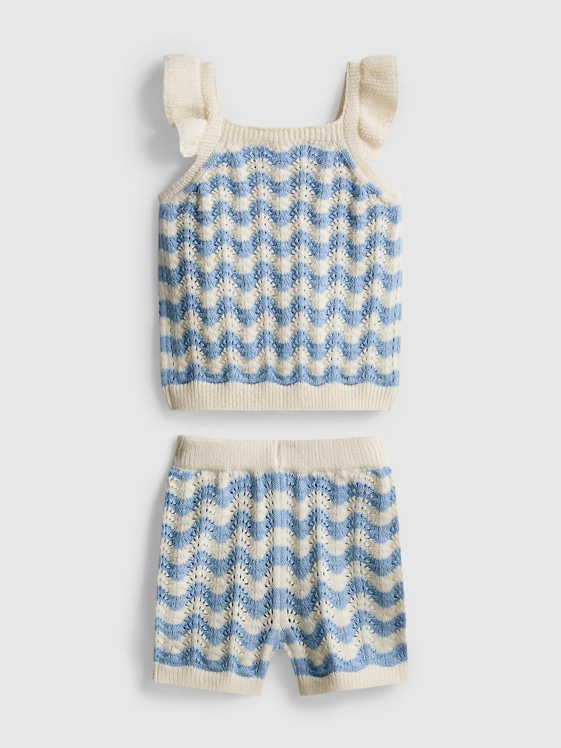 0-36mths | Knitted Top and Shorts Set
