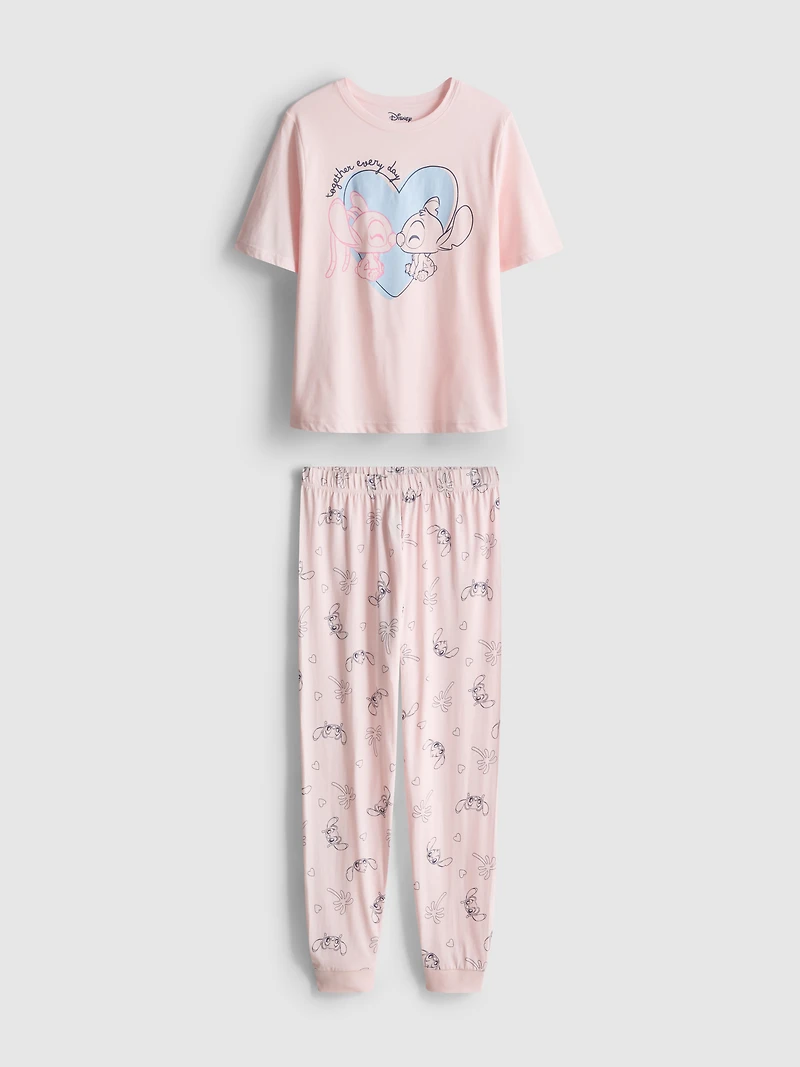 Disney’s Stitch And Angel Pure Cotton Pajama Set