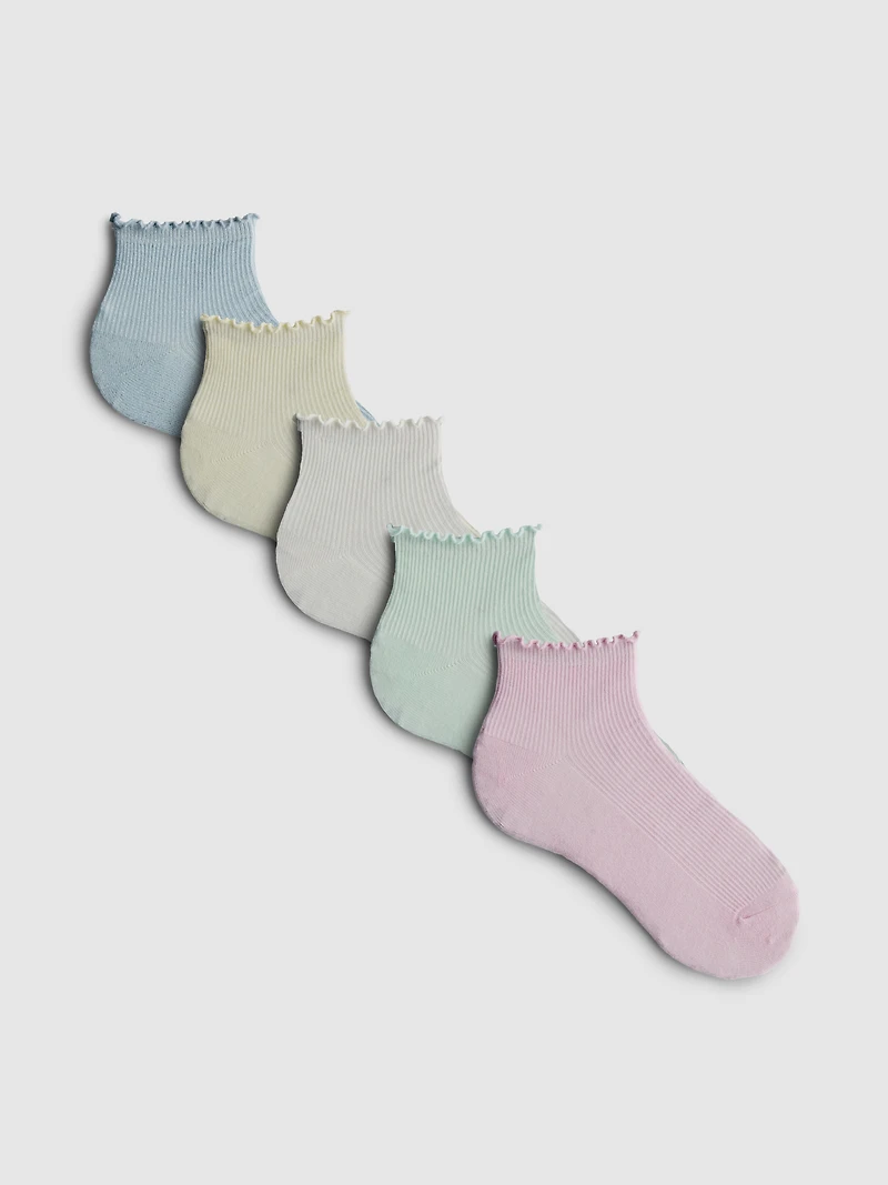 5pk Cotton Rich Sparkly Quarter Socks