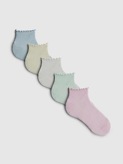 5pk Cotton Rich Sparkly Quarter Socks