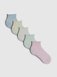 5pk Cotton Rich Sparkly Quarter Socks