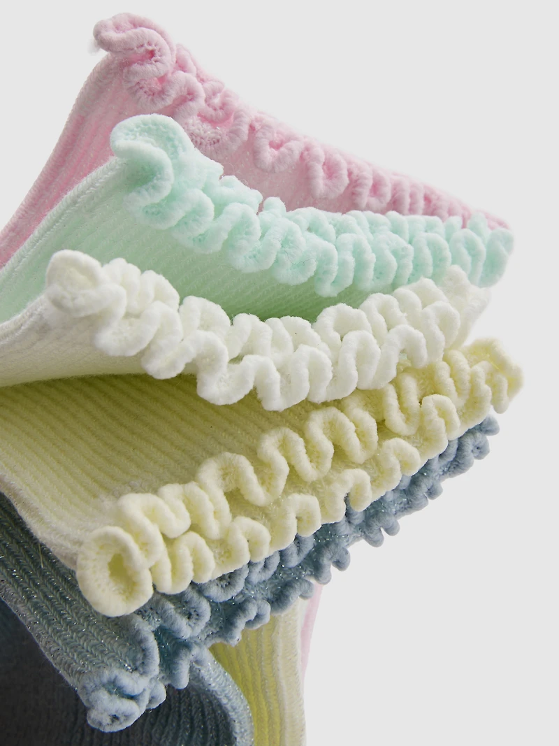 5pk Cotton Rich Sparkly Quarter Socks