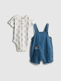 0-18mths | Paddington Bear Bodysuit and Overalls Newborn Set