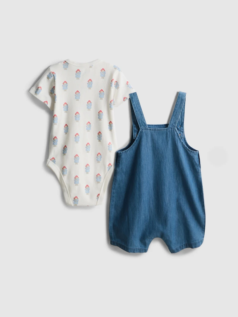 0-18mths | Paddington Bear Bodysuit and Overalls Newborn Set