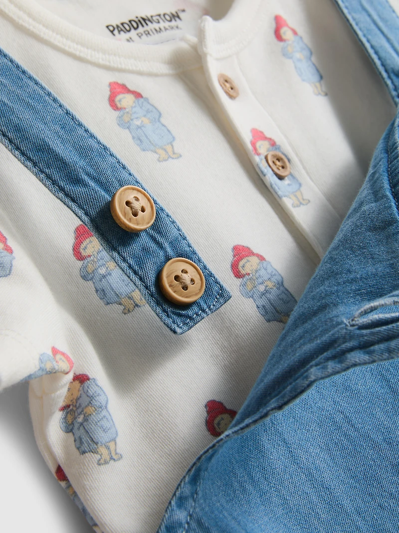 0-18mths | Paddington Bear Bodysuit and Overalls Newborn Set