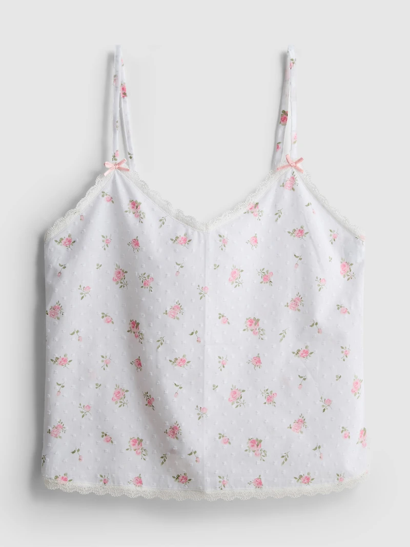 Dobby Cotton Floral Pajama Cami