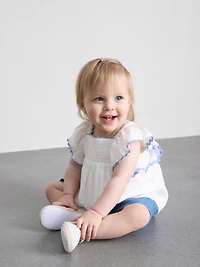 0-36mths | Broderie Anglaise Blouse and Shorts Set