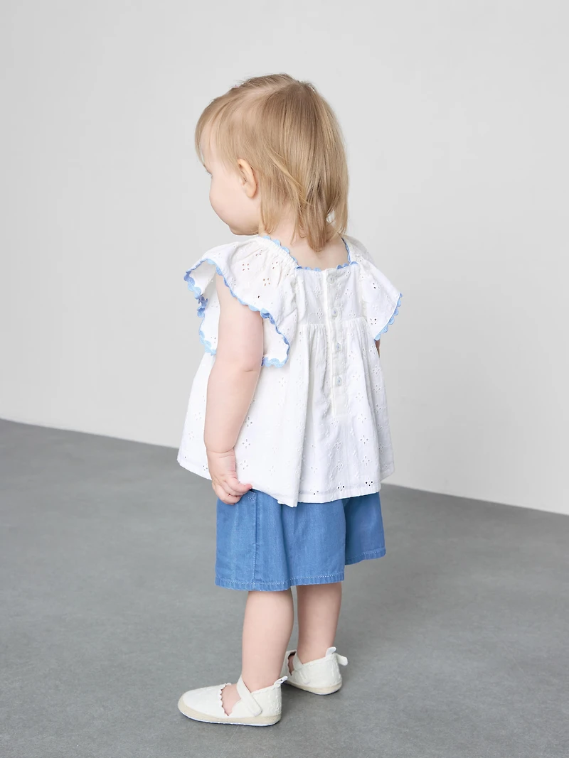 0-36mths | Broderie Anglaise Blouse and Shorts Set