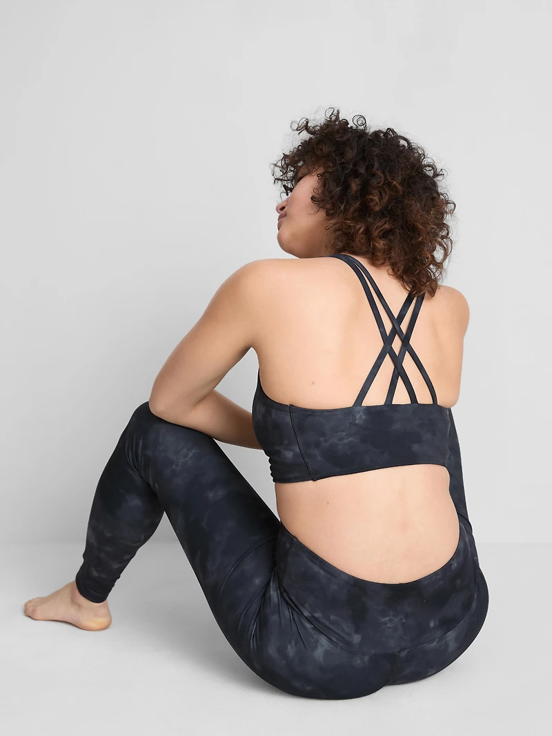 Marble Print Racerback Active Crop Top