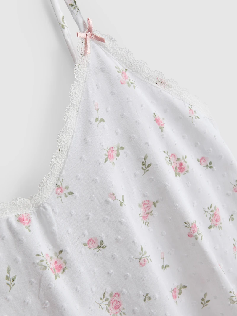 Floral Cotton Dobby Chemise