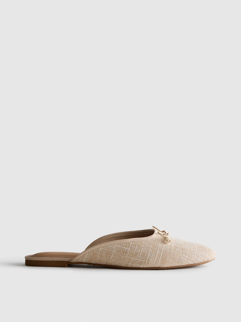 Bow Detail Ballerina Mule Sandals