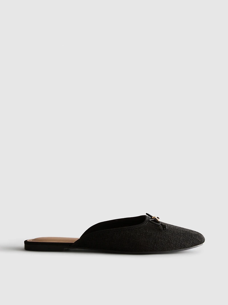 Bow Detail Ballerina Mule Sandals