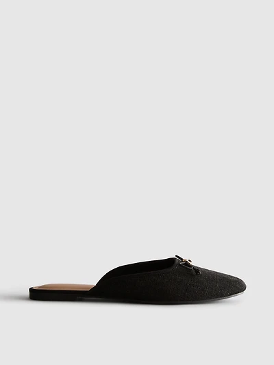 Bow Detail Ballerina Mule Sandals
