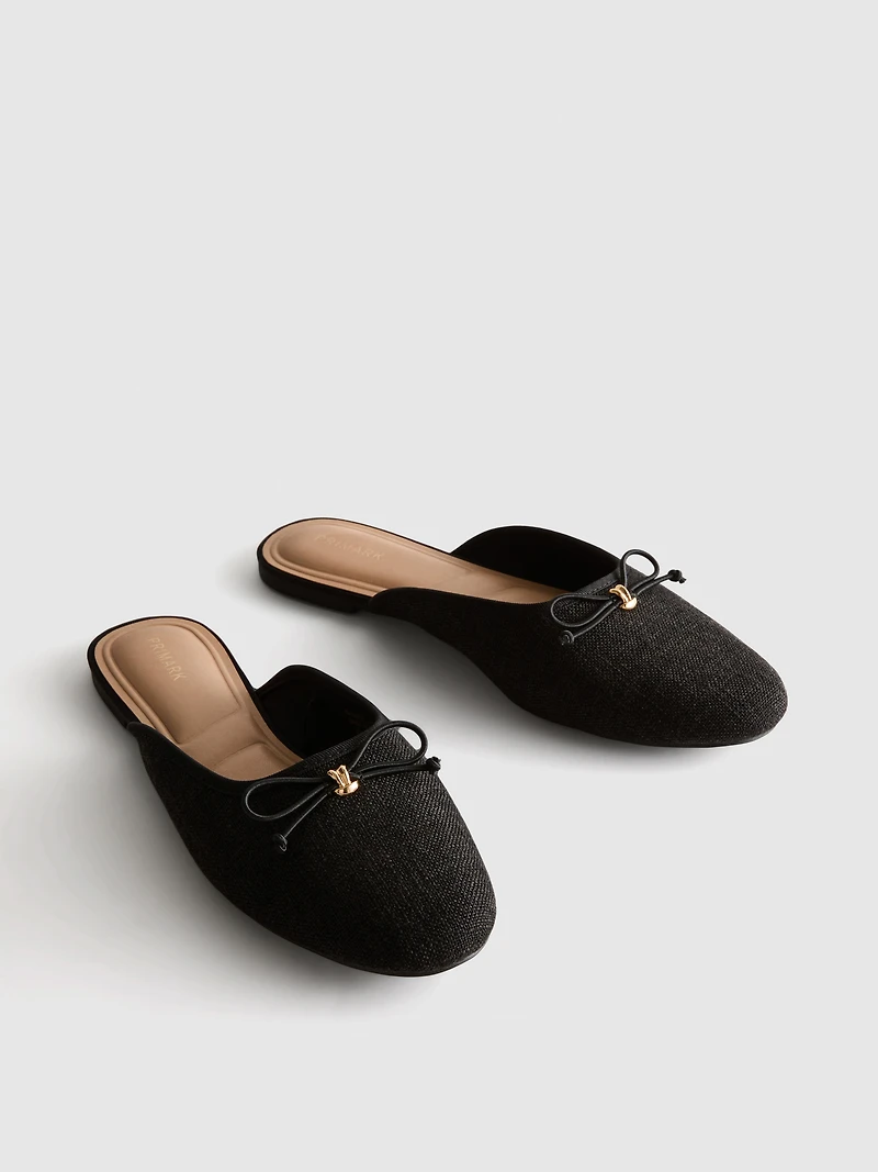 Bow Detail Ballerina Mule Sandals