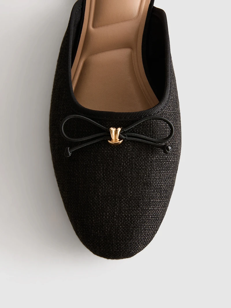 Bow Detail Ballerina Mule Sandals
