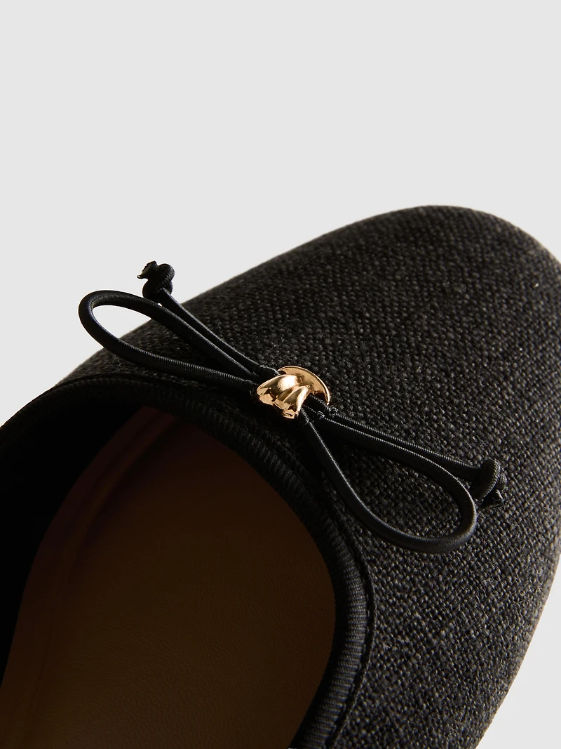 Bow Detail Ballerina Mule Sandals