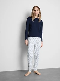 Cotton Printed Sweatshirt Pajamas