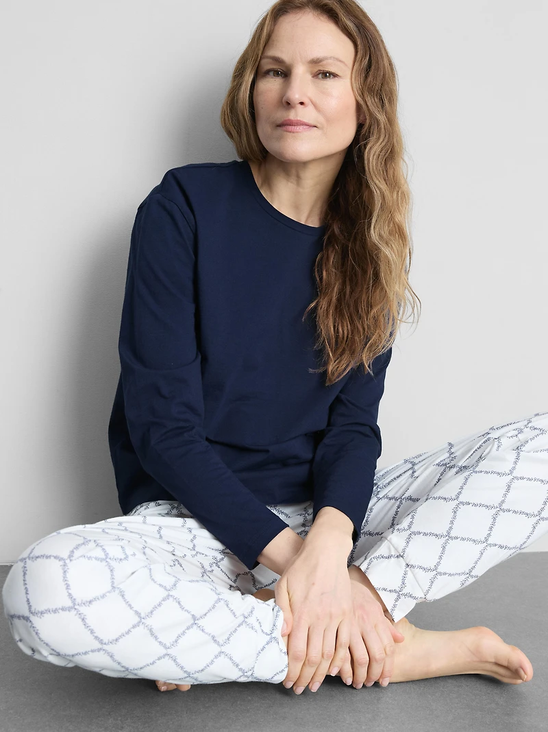 Cotton Printed Sweatshirt Pajamas