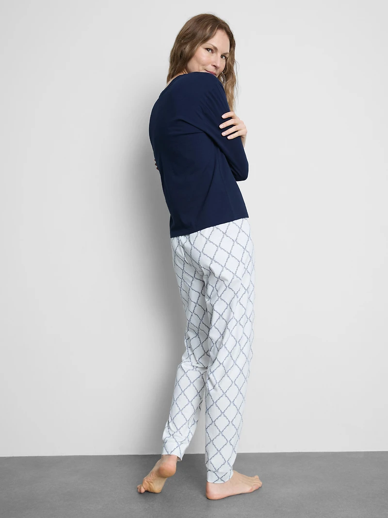 Cotton Printed Sweatshirt Pajamas