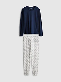 Cotton Printed Sweatshirt Pajamas
