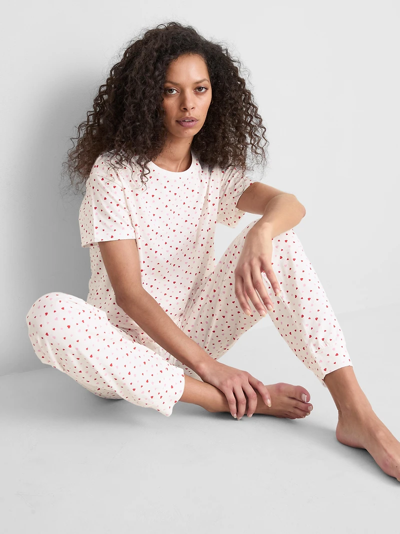 Cotton Printed Short Sleeve Pajamas